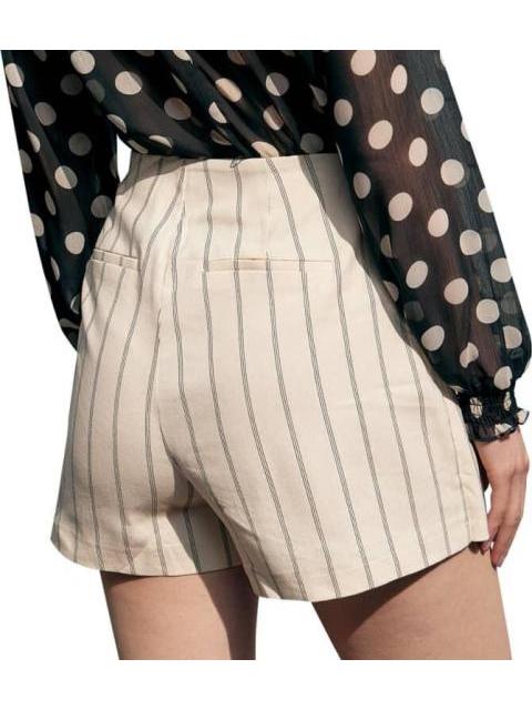 FALDA SHORT DE LINO BLANCO/NEGRO HOLLY LAND - Imagen 5