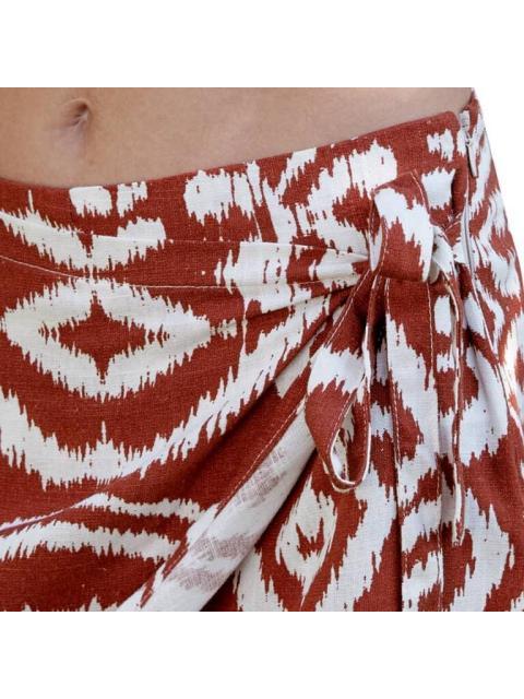 FALDA SHORT DE LINO ROJO LADRILLO HOLLY LAND - Imagen 5