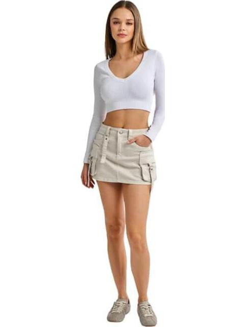 FALDA SHORT MEZCLILLA MARFIL ATMOSPHERE DNM - Imagen 2