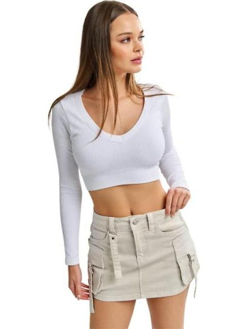 FALDA SHORT MEZCLILLA MARFIL ATMOSPHERE DNM - Imagen 5