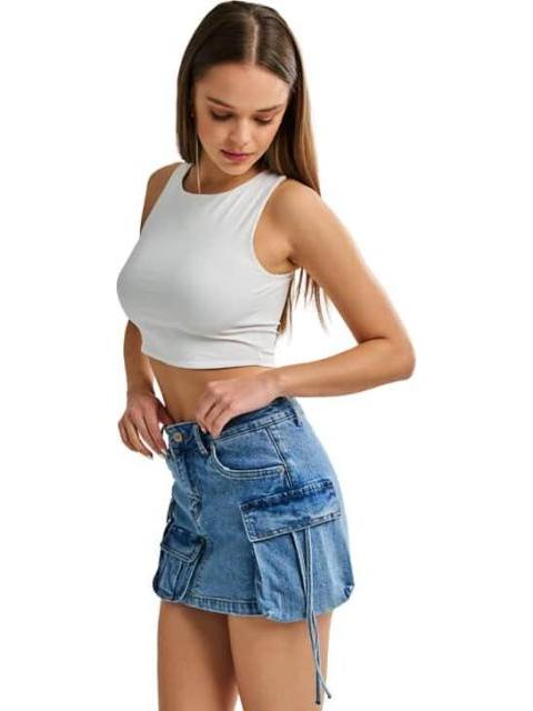 FALDA SHORT MEZCLILLA STONE ATMOSPHERE DNM - Imagen 5