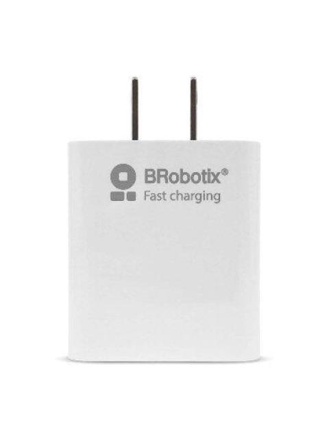 BROBOTIX CARGADOR DE PARED 18W 5V 1X USB-A 3.0 1X USB-C BLANCO - Imagen 2