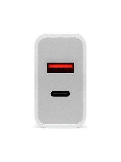 BROBOTIX CARGADOR DE PARED 18W 5V 1X USB-A 3.0 1X USB-C BLANCO - Imagen 3