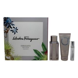 FERRAGAMO BRIGHT LEATHER SET DE 3 PZ CON MINI PARA HOMBRE