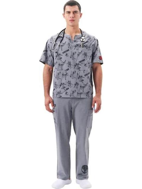 FILIPINA PIJAMA QUIRURGICA CABALLERO GRIS MARVEL SPIDERMAN