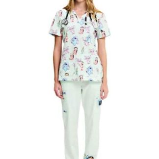 FILIPINA PIJAMA QUIRURGICA DAMA AZUL MENTA DISNEY