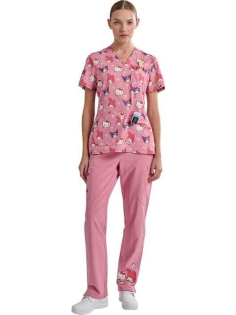 FILIPINA PIJAMA QUIRURGICA DAMA PALO DE ROSA HELLO KITTY AND FRIENDS
