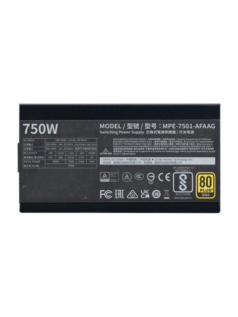 FUENTE DE PODER COOLER MASTER COOLER MASTER MWE GOLD 750 80 PLUS GOLD MODULAR 24-PIN ATX 120MM 750W - Imagen 5