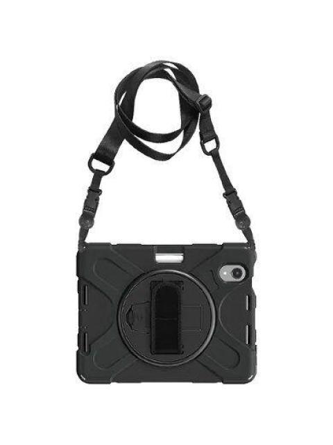 BROBOTIX FUNDA DE USO RUDO CON CORREA Y GIRO 360° PARA IPAD MINI 8.3 6TA GENERACION NEGRO - Imagen 5