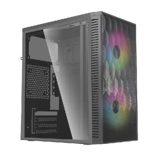 GABINETE ACTECK FUJI GC470 MINI-TOWER MICRO-ATX-MINI-ITX USB 2.0-3.0 CON FUENTE DE 500W 2 VENTILADORES INSTALADOS NEGRO