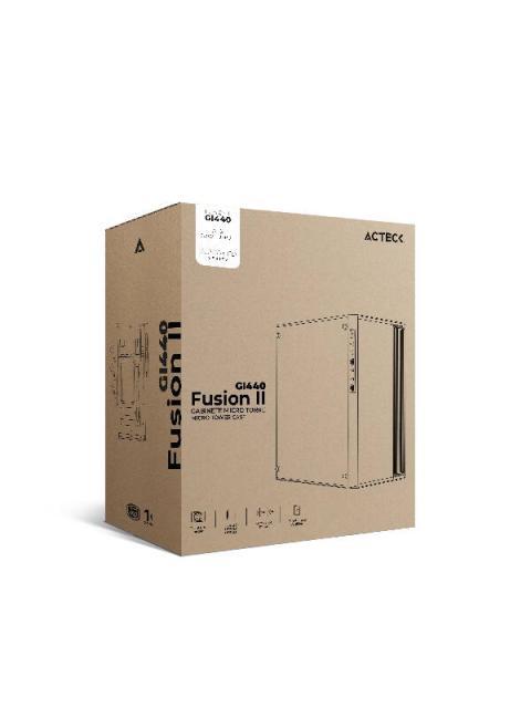 GABINETE ACTECK FUSION II GI440 CON VENTANA MICRO TOWER ATX-ITX-MICRO ATX-MINI-ITX USB 2.0-3.0 CON FUENTE DE 500W SIN VENTILADORES INSTALADOS NEGRO - Imagen 4
