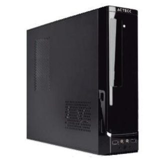 GABINETE ACTECK SLIM ATOM MINI-TOWER MICRO-ATX-MINI-ITX USB 2.0 CON FUENTE DE 450W SIN VENTILADORES INSTALADOS NEGRO