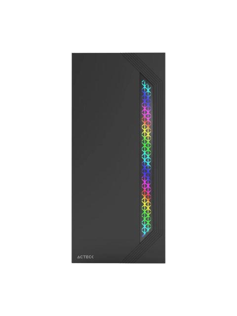 GABINETE ACTECK VIKEN GM434 CON VENTANA RGB MIDI-TOWER ATX-MICRO-ATX-MINI-ATX USB 2.0 CON FUENTE DE 500W SIN VENTILADORES INSTALADOS NEGRO - Imagen 2