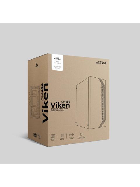 GABINETE ACTECK VIKEN GM434 CON VENTANA RGB MIDI-TOWER ATX-MICRO-ATX-MINI-ATX USB 2.0 CON FUENTE DE 500W SIN VENTILADORES INSTALADOS NEGRO - Imagen 6
