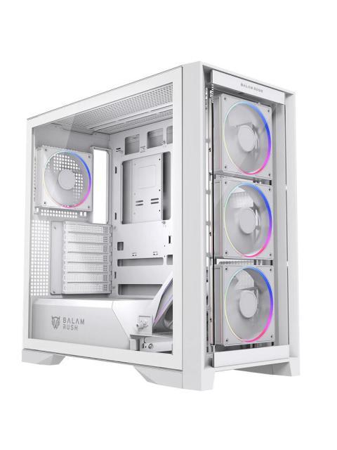 GABINETE BALAM RUSH CARBONO POLAR TWIN MATE 9900 MIDI-TOWER ATX-MICRO-ATX-ITX USB 2.0-3.0 SIN FUENTE 2 VENTILADORES INSTALADOS BLANCO - Imagen 3