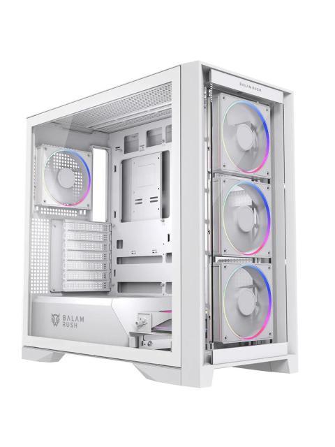 GABINETE BALAM RUSH CARBONO POLAR TWIN MATE 9900 MIDI-TOWER ATX-MICRO-ATX-ITX USB 2.0-3.0 SIN FUENTE 2 VENTILADORES INSTALADOS BLANCO - Imagen 4