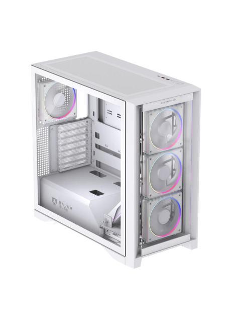 GABINETE BALAM RUSH CARBONO POLAR TWIN MATE 9900 MIDI-TOWER ATX-MICRO-ATX-ITX USB 2.0-3.0 SIN FUENTE 2 VENTILADORES INSTALADOS BLANCO - Imagen 5