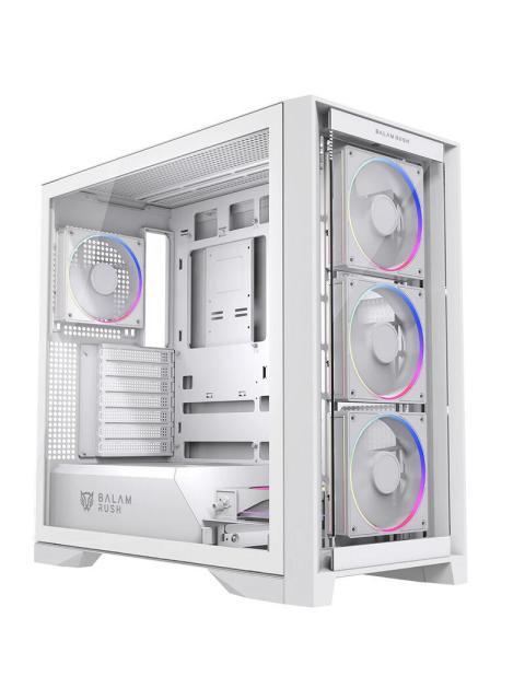 GABINETE BALAM RUSH CARBONO POLAR TWIN MATE 9900 MIDI-TOWER ATX-MICRO-ATX-ITX USB 2.0-3.0 SIN FUENTE 2 VENTILADORES INSTALADOS BLANCO - Imagen 7