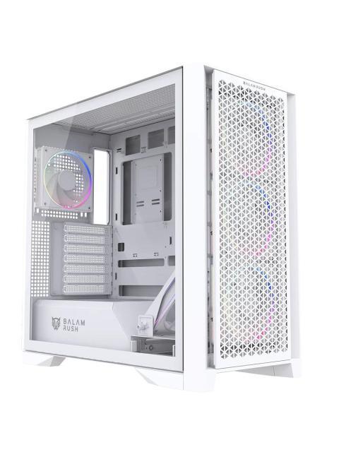 GABINETE BALAM RUSH CARBONO POLAR TWIN MATE 9900 MIDI-TOWER ATX-MICRO-ATX-ITX USB 2.0-3.0 SIN FUENTE 2 VENTILADORES INSTALADOS BLANCO - Imagen 8