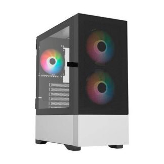 GABINETE BALAM RUSH NITROX AIRCOOL 5500ABW MIDI-TOWER MICRO-ATX-MINI-ITX-ATX USB 2.0-3.0 SIN FUENTE 3 VENTILADORES ARGB INSTALADOS NEGRO
