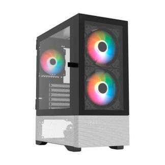 GABINETE BALAM RUSH NITROX CRYSTAL 5500 CBW MIDI-TOWER MICRO-ATX-MINI-ITX USB 2.0-3.0 SIN FUENTE 3 VENTILADORES INSTALADOS NEGRO-BLANCO