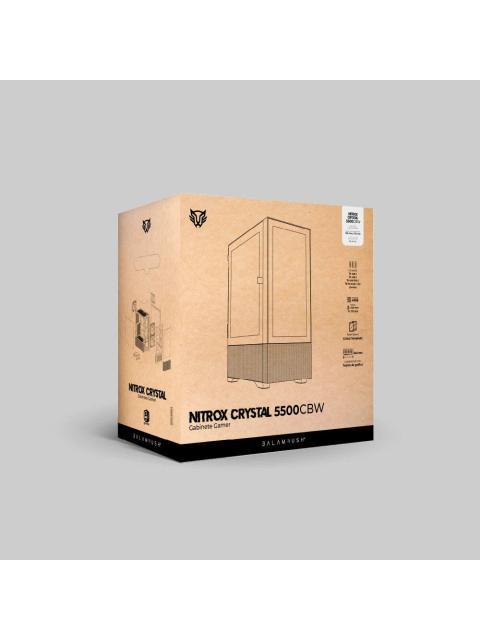 GABINETE BALAM RUSH NITROX CRYSTAL 5500 CBW MIDI-TOWER MICRO-ATX-MINI-ITX USB 2.0-3.0 SIN FUENTE 3 VENTILADORES INSTALADOS NEGRO-BLANCO - Imagen 7