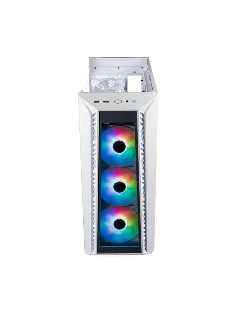 GABINETE COOLER MASTER MASTERBOX MB520 ARGB BLANCO MIDI-TOWER ATX-EATX-MICRO-ATX-MINI-ITX-SSI-CEB USB 3.0 SIN FUENTE 4 VENTILADORES INSTALADOS BLANCO - Imagen 2
