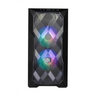 GABINETE COOLER MASTER MASTERBOX TD300 MESH CON VENTANA ARGB MINI TOWER MINI-ITX-MICRO-ATX USB 3.0 SIN FUENTE 2 VENTILADORES ARGB INSTALADOS NEGRO