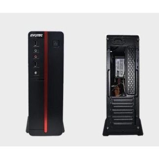 GABINETE EVOTEC EV-1011 MICRO-TOWER MICRO-ATX USB 2.0 CON FUENTE DE 600W SIN VENTILADORES INSTALADOS NEGRO