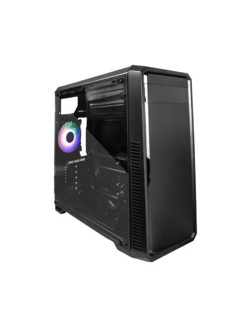 GABINETE GAME FACTOR CSG300 MIDI-TOWER ATX-MICRO-ATX-MINI-ITX USB 2.0-3.0 SIN FUENTE 1 VENTILADOR INSTALADO NEGRO
