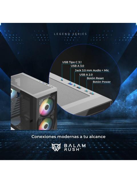 GABINETE GAMER MEDIA TORRE NITROX CRYSTAL 5500CBW LEGEND SERIES - Imagen 3