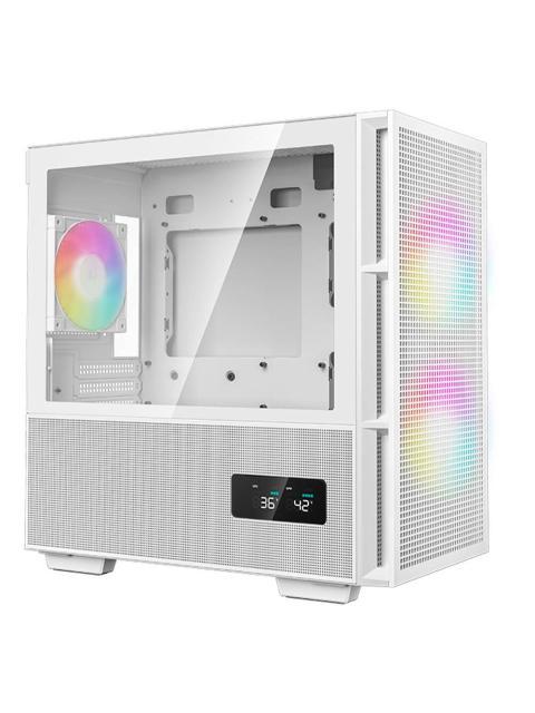 GABINETE GAMING DEEPCOOL CH360 DIGITAL WH (RCH360WHAPE3DG1) MINIITX-MICROATX CRISTAL TEMPLADO PANTALLA DIGITAL 3 VENTILADORES - Imagen 2