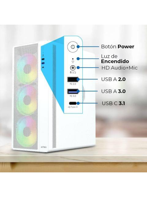 GABINETE MEDIA TORRE ESSEN PRO X GM767 ELITE SERIES COLOR BLANCO. AC941716 - Imagen 3
