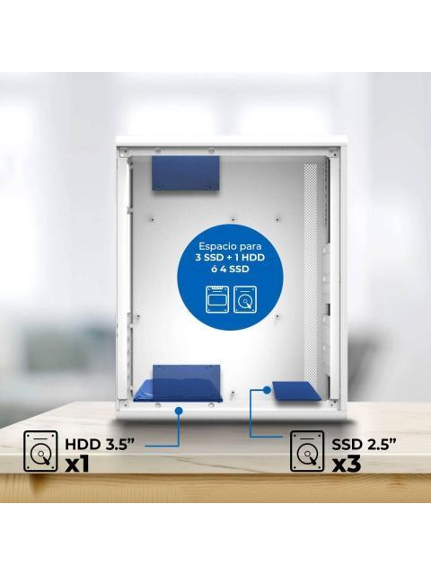 GABINETE MEDIA TORRE ESSEN PRO X GM767 ELITE SERIES COLOR BLANCO. AC941716 - Imagen 4