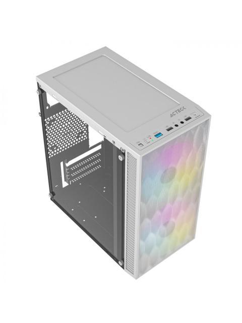 GABINETE MINI TORRE FUJI GC470 ADVANCED SERIES FACTOR MICRO ATX MINI ITX PANEL LATERAL CRISTAL TEMPLADO INCLUYE 2 VENTILADORES 120MM FRGB - Imagen 2