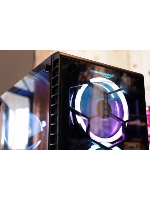 GABINETE NACEB HYDRA CON VENTANA RGB FULL-TOWER ATX USB 2.0-3.0 SIN FUENTE 3 VENTILADORES RGB INSTALADOS NEGRO - Imagen 4