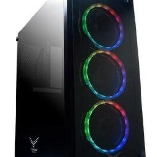GABINETE NACEB PLAYER CON VENTANA RGB FULL-TOWER ATX USB 2.0-3.0 SIN FUENTE 3 VENTILADORES RGB INSTALADOS NEGRO