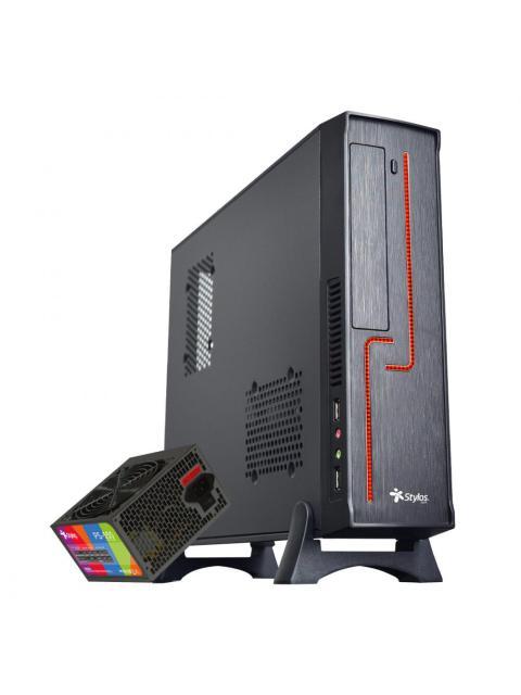 GABINETE STYLOS KEELAN MINI-TOWER MINI-ITX USB 3.0 CON FUENTE DE 550W 1 VENTILADOR INSTALADO NEGRO-ROJO - Imagen 3