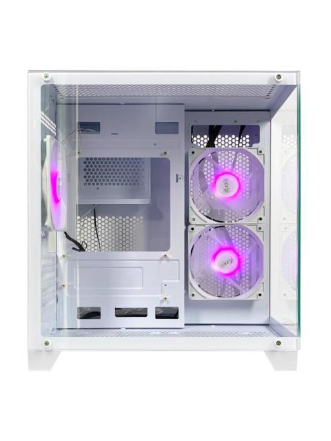 GABINETE XZEAL PANZER II CUBO MINI-TOWER MICRO-ATX USB 2.0-3.0 SIN FUENTE 3 VENTILADORES INSTALADOS BLANCO - Imagen 3