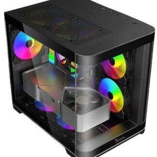 GABINETE XZEAL XZGAMC3B MINI-TOWER MICRO-ATX-MINI-ITX USB 2.0-3.0 SIN FUENTE 3 VENTILADORES INSTALADOS NEGRO
