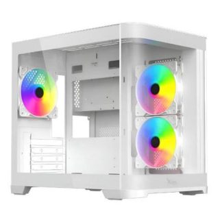 GABINETE XZEAL XZGAMC3W MIDI-TOWER MICRO-ATX-MINI-ITX USB 2.0 SIN FUENTE 3 VENTILADORES INSTALADOS BLANCO