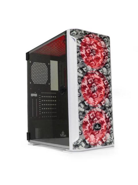 GABINETE YEYIAN HOLLOW 2500 MIDI-TOWER ATX-EATX-MICRO-ATX-MINI-ITX USB 3.0 SIN FUENTE 3 VENTILADORES INSTALADOS NEGRO-BLANCO - Imagen 4