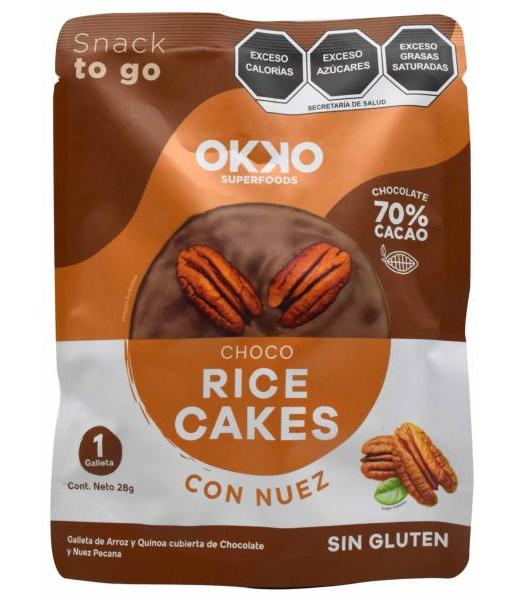 GALLETA DE ARROZ SAB CHOCOLATE Y NUEZ 24 G OKKO
