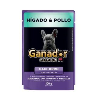 GANADOR PREMIUM HIGADO Y POLLO SOBRE DE 100 GR