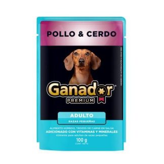 GANADOR PREMIUM POLLO Y CERDO SOBRE DE 100 GR