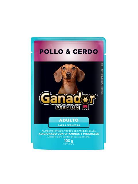 GANADOR PREMIUM POLLO Y CERDO SOBRE DE 100 GR