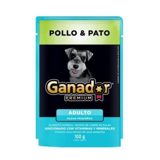 GANADOR PREMIUM POLLO Y PATO SOBRE DE 100 GR