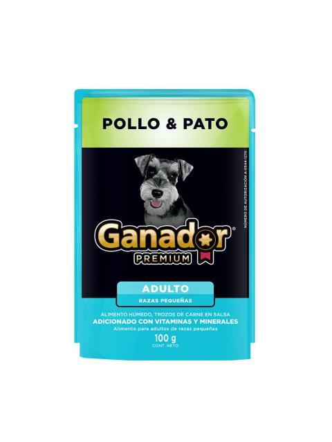 GANADOR PREMIUM POLLO Y PATO SOBRE DE 100 GR