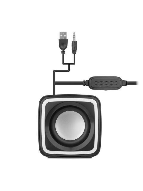 GETTTECH BOCINA PARA COMPUTADORA GUS-ESRWR-01 ALAMBRICO 2.1 CANALES 6W RMS 2 PIEZAS - Imagen 4