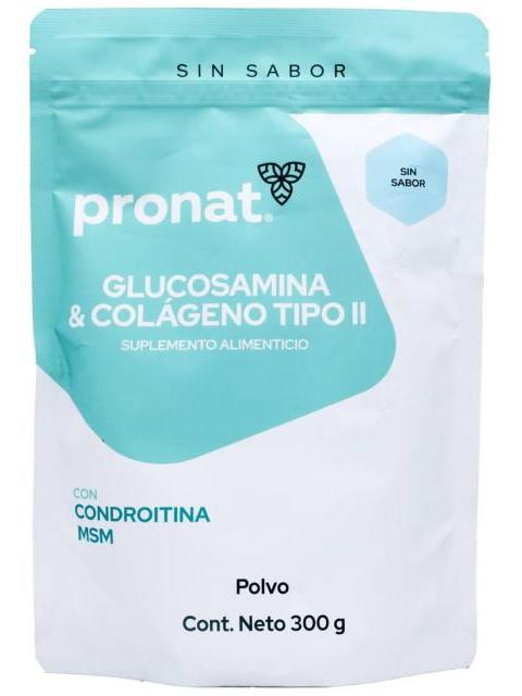GLUCOSAMINA Y COLAGENO TIPO II 300 G PRONAT